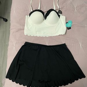 Torrid Two Piece Scalloped Bathing Suit